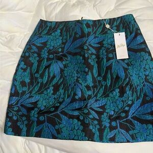 Lilly Pulitzer Redmond Mini Skirt - Deep Lagoon Berry Wild Metallic Brocade